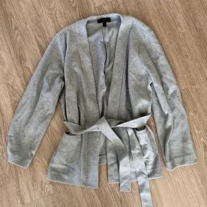 J crew gray belted cardigan blazer sz L